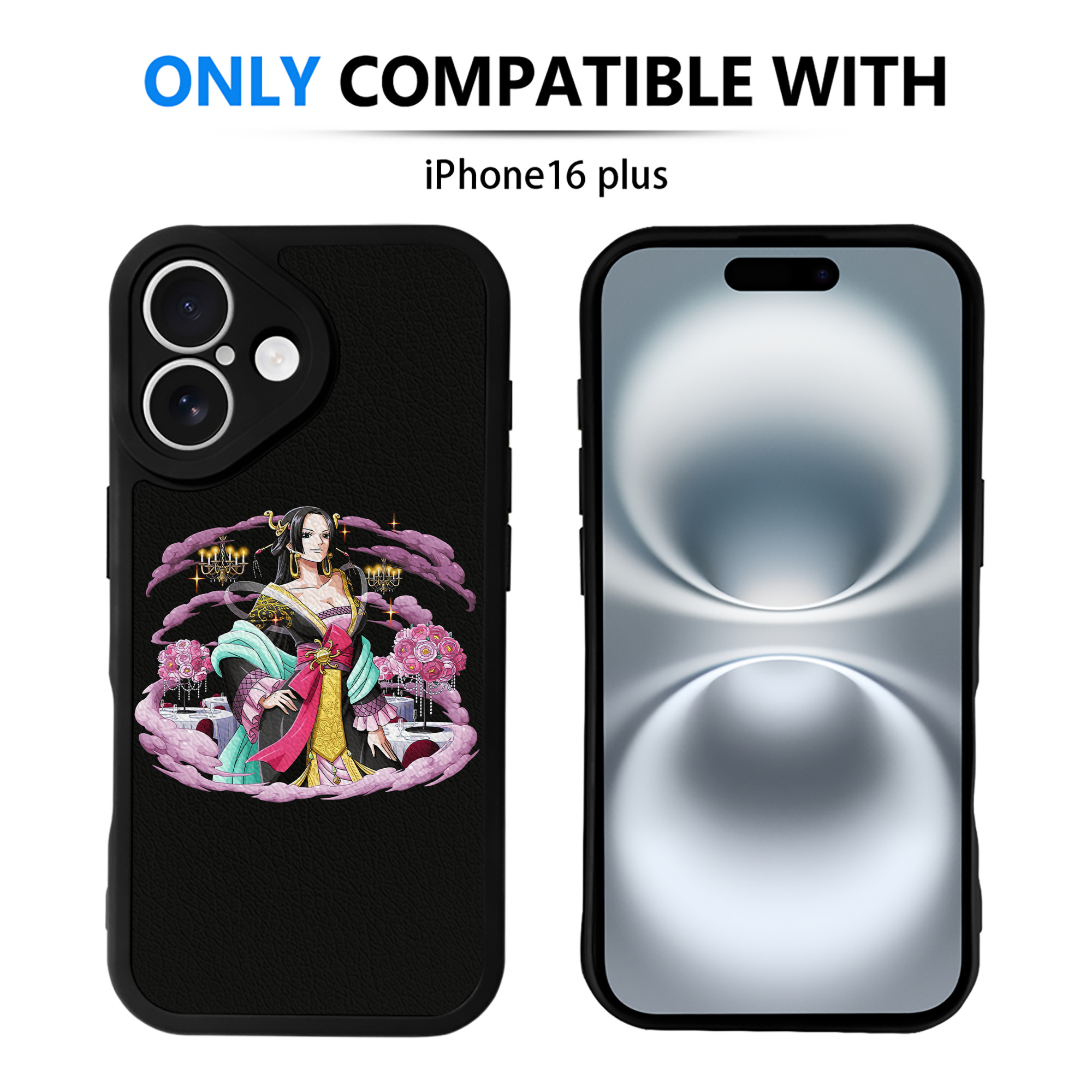 （画像用） ワンピース ボア・ハンコック ONE PIECE Boa·Hancock 【iPhone 16シリーズ対応】シリコンスマホケース（レザー調） 材質：シリコン